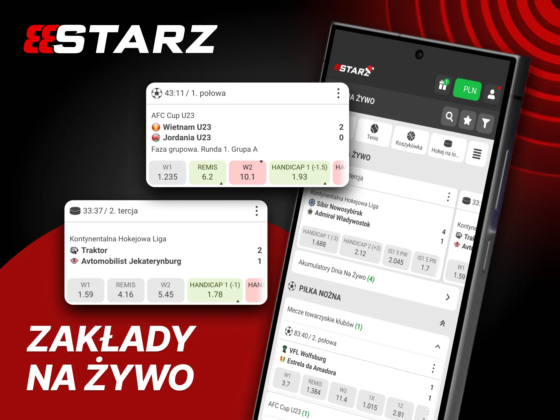 Aplikacja 888Starz oferuje najlepsze ligi i niszowe dyscypliny sportowe.
