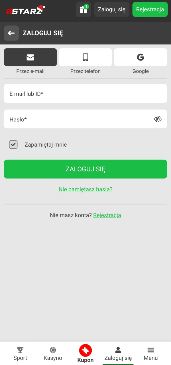 Zaloguj się na swoje konto 888Starz.