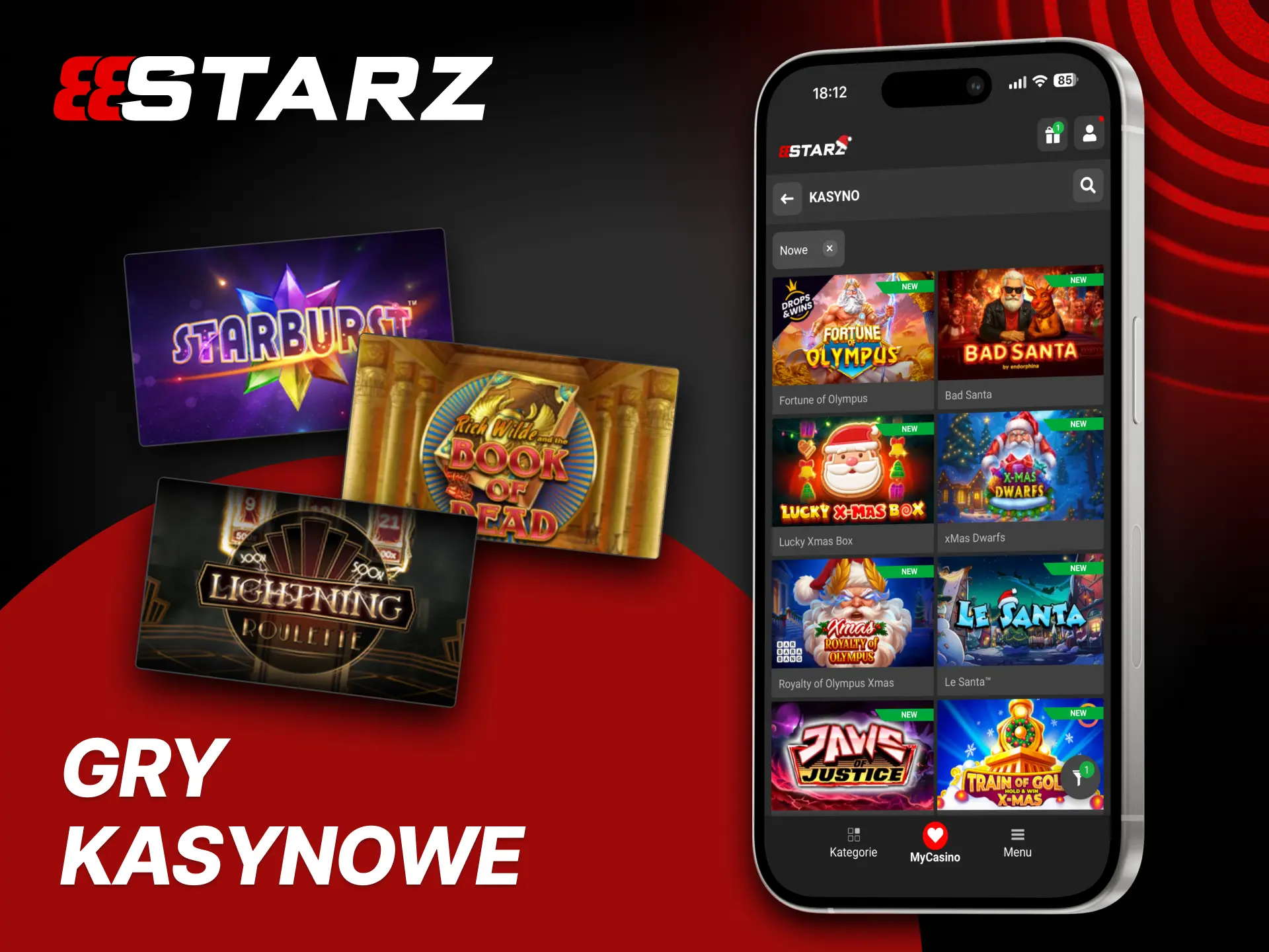 Aplikacja 888Starz oferuje tysiące automatów do gry i gier na żywo.