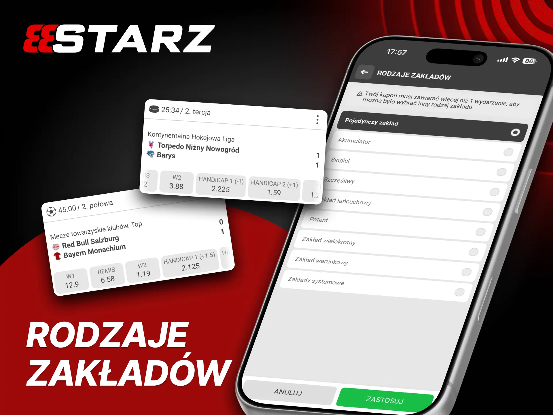 Przed postawieniem zakładu w aplikacji 888Starz zapoznaj się z zasadami.