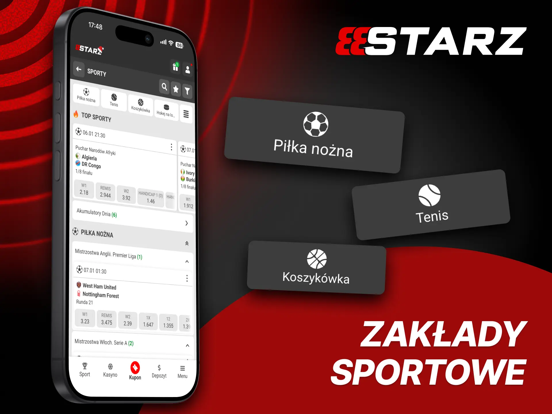 Obstawiaj tysiące rynków w oficjalnej aplikacji 888Starz.