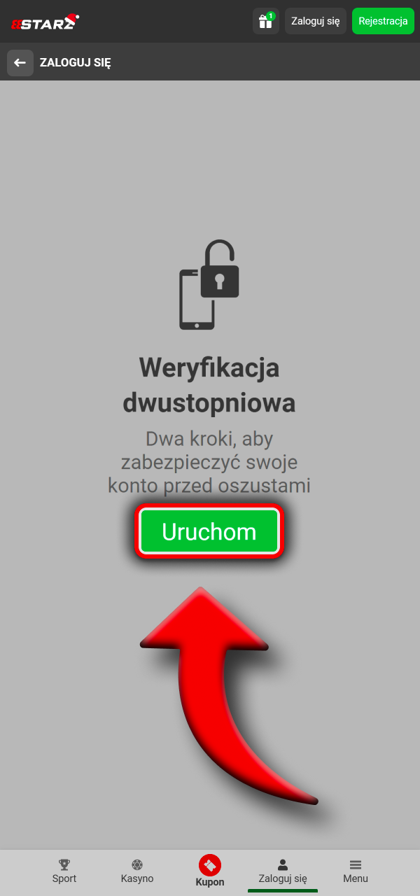 Zabezpiecz logowanie dodatkowym potwierdzeniem w 888Starz.