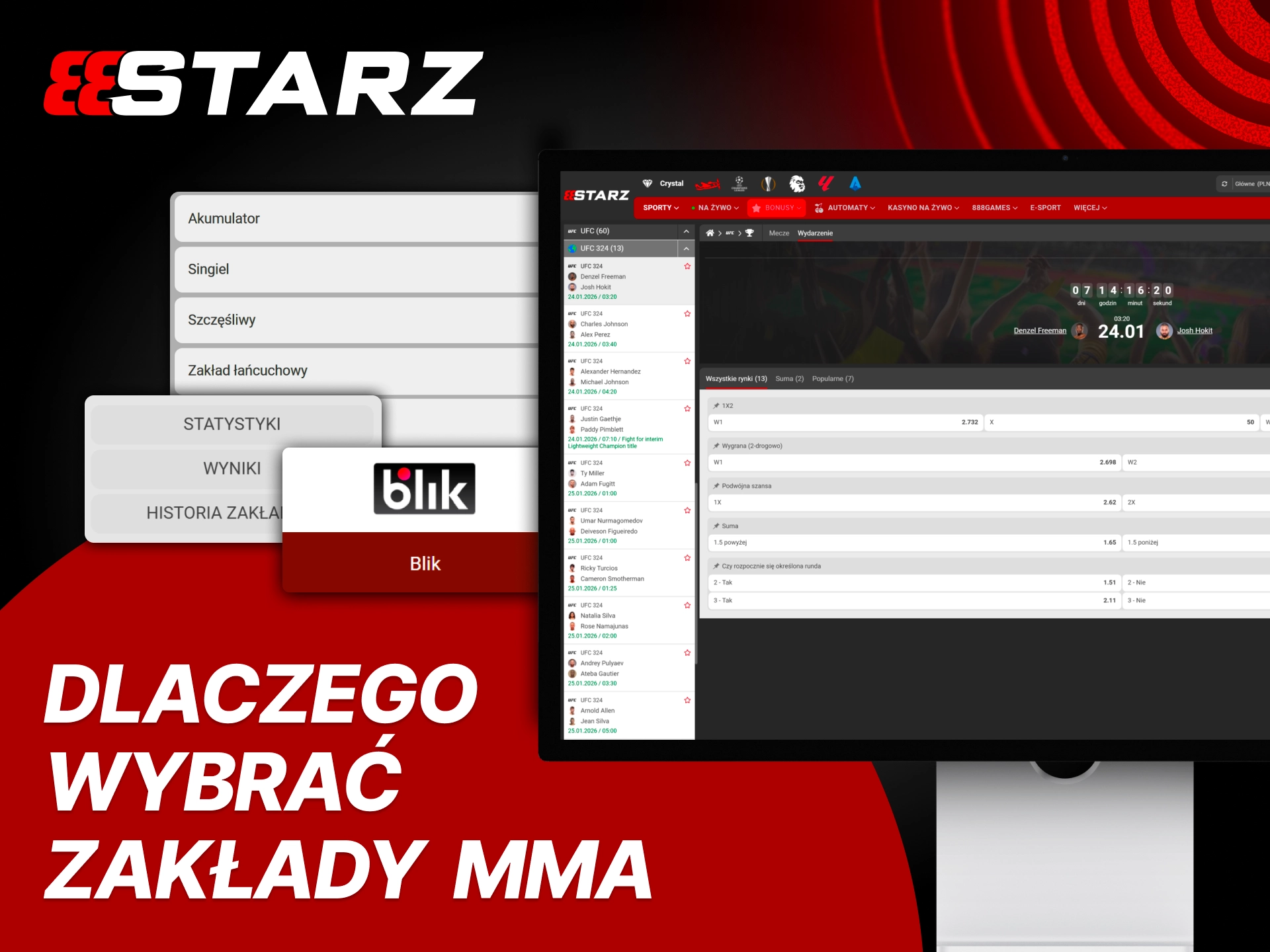 Korzystaj ze statystyk MMA i graj w 888Starz.