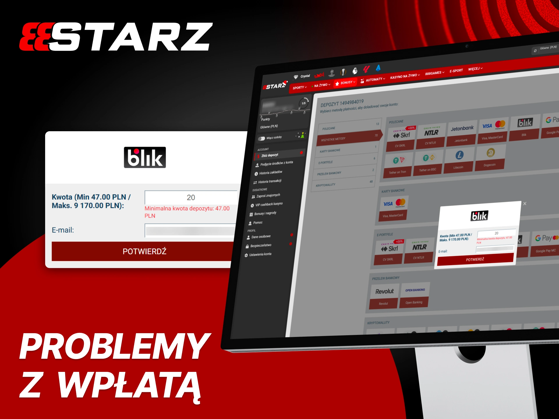 Napraw błąd płatności i kontynuuj grę w 888Starz.
